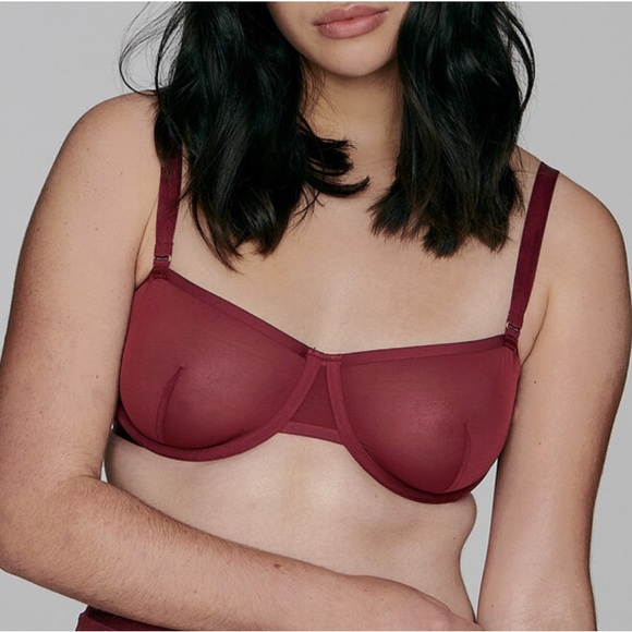 CUUP “Balconette” Mesh underwire Bra in Begonia (wine/purple) Sheer, Size 38C. - Picture 9 of 9
